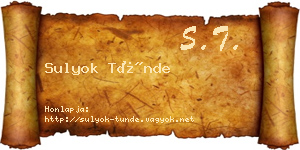 Sulyok Tünde névjegykártya