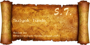 Sulyok Tünde névjegykártya